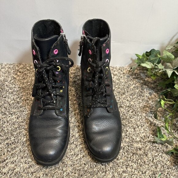 Sorel Youth Emelie Short Lace Zip Waterproof Boots Black Leather US 5 / EUR 37 - Picture 4 of 9